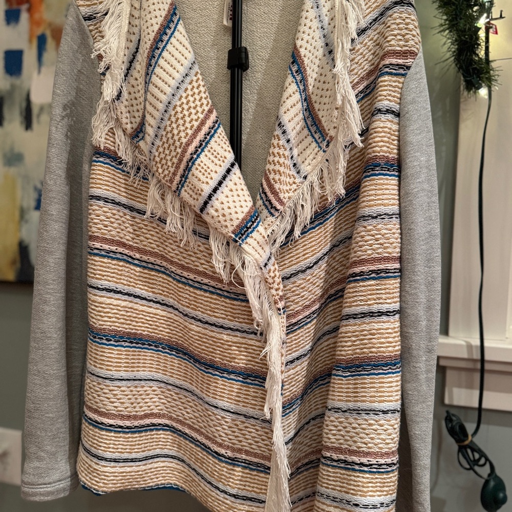 Dolan Anthropologie Left Coast light fleece and knit sweater Women’s Large. - Picture 4 of 8